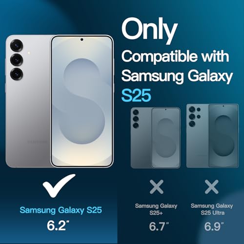 JETech 5 in 1 Matte Case for Samsung Galaxy S25, Silver Shadow - color: Silver Shadow, size: S25