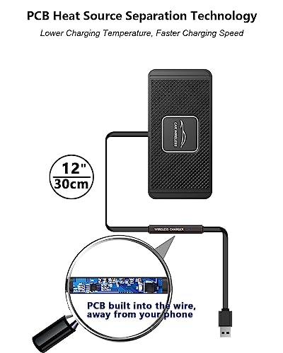 Wireless Car Charger Qi Charging Pad Fast 15W 10W 7.5W Quick Charge Adapter for iPhone 14 13 12 Mini 11 Pro Max 8 Plus X XR Xs Airpods LG Samsung Note Galaxy Buds S9 S10 S20 S21 S22 S23 Android Phones - size: 12IN Long Cable
