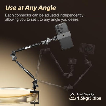 EMART 22" Magic Arm Clamp Kit,Overhead Camera Mount with C Clamp 1/4" Screw - color: C-Clamp