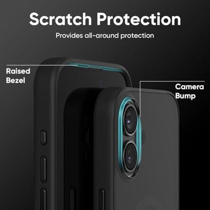 FLOLAB Surtect Tri-Fusion Magnetic for iPhone 17 Case Protective Slim Design Magsafe Compatible Military Grade - Full Black Matte Translucent - color: Full Black Matte Translucent, size: iPhone 17