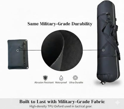 IPX8 Waterproof Tactical EDC Pouch - Large Phone + Passport + Wallet Compatible, Rugged Military-Style Dry Bag with Belt Loop & Attachment Grommets（Black） - color: Black