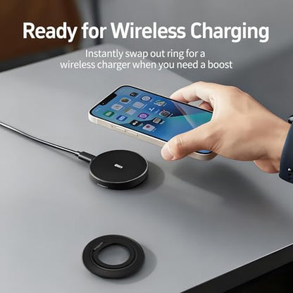 Magnetic Phone Ring For MagSafe Phone Grip, Magnetic Cell Phone Stand Holder Finger Ring,[Thin and light design]for iPhone Can Rotate 360 Degrees Compatible with iPhone 12/13/14/15/16/17 Series -Blue