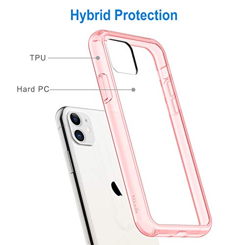 JETech Case for iPhone 11 6.1-Inch, Non-Yellowing Shockproof Phone Bumper Cover, Anti-Scratch Clear Back (Rose Gold) - color: Rose Gold