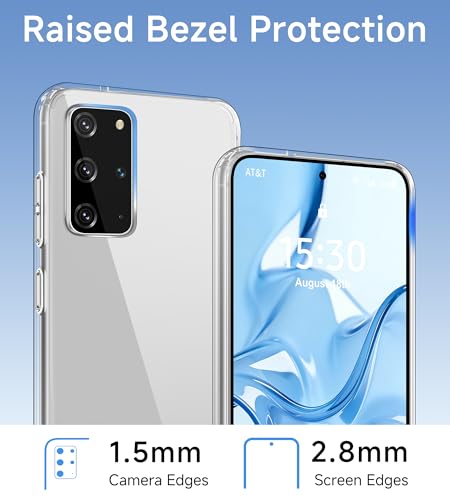 USLAI Case for Samsung Galaxy S20+ Plus, Anti-Yellowing, Crystal Clear Back, Shockproof & Military‑Grade Drop Protection - Transparent - color: Clear, size: Galaxy S20+ Plus