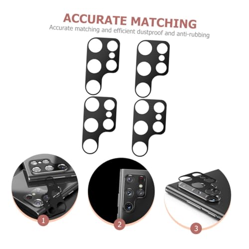 Mipcase 4pcs Scratch Camera Lens Protectors for Metal Rear Lens Cover Easy Installation Bubble Screen Film