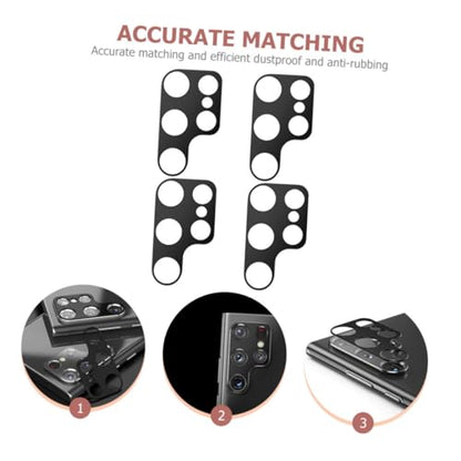 Mipcase 4pcs Scratch Camera Lens Protectors for Metal Rear Lens Cover Easy Installation Bubble Screen Film