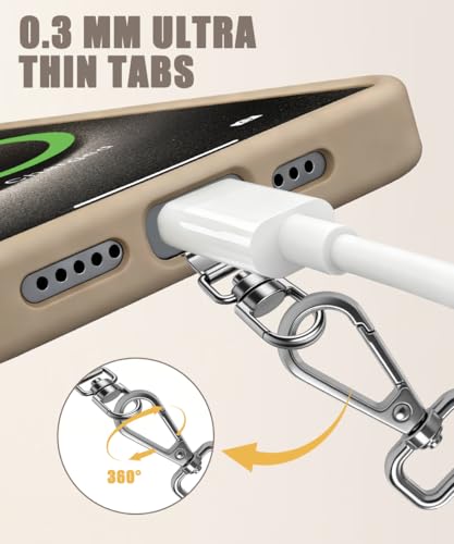 Universal Metal Phone Tether Tab, Heavy-duty Phone Lanyard Tab for Wrist&Crossbody Straps, Full-cover Phone Cases - color: Gold-max