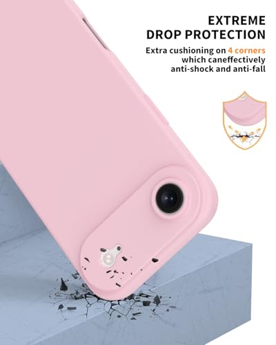 Compatible with iPhone Air Case, Shockproof Liquid Silicone Protective Phone Case with Soft Anti-Scratch Microfiber Lining Ultra Slim Drop Protection Phone Cover (Pink) - color: Pink, size: for iPhone Air
