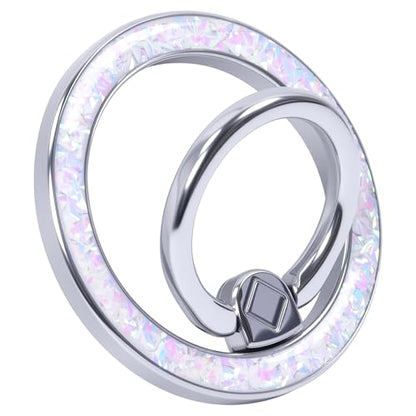 Magnetic Phone Ring for MagSafe Grip [Super Magnet] Gold Twinkle Design Ring Holder Stand, magsafe pop Socket (Colorful and Dazzling) - color: Colorful and dazzling