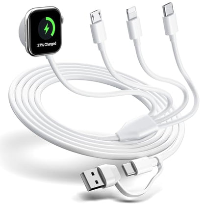 Multi Charging Cable 4 in 2 for Apple Watch Charger 6FT - style: i/b/c/w