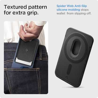 Spigen for MagSafe Wallet, Holds 3 Cards, Strong Magnet, Urban Fit MagFit - color: Fabric Black, size: 3-Cards