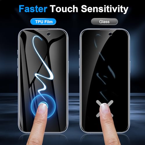 LYWHL 2 Pack for iPhone 17 Privacy Screen Protector [Like Original Touch Sensitivity], Anti-Spy Private iPhone 17 Film [Non-Glass], Case Friendly, Scratch-Resistant, Self-Healing - size: 6.3 inch - iPhone 17