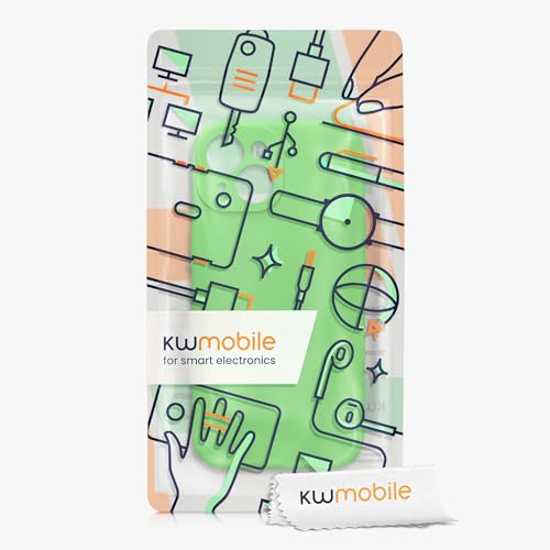 kwmobile Case Compatible with Apple iPhone 15 Case - Slim TPU Silicone Phone Cover - Soft Touch Finish - Lime Green - color: lime green, size: iPhone 15