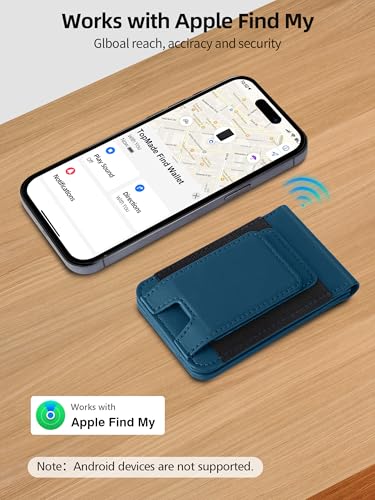 for MagSafe Wallet Tracker with Money Clip, Works with Apple Find My - color: Dark Blue Find My