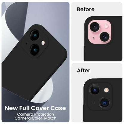 FireNova Designed for iPhone 15 Plus Case, Silicone [Camera Protection] Case, Soft Anti-Scratch Microfiber Lining Inside, 6.7 inch, Black - color: Black, size: Iphone 15 Plus