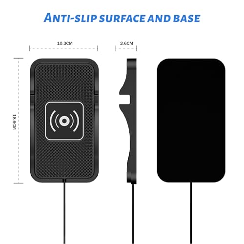 Non Slip Wireless Charger Mat for Ford Ranger 2000-2011 2019-2025, USB Car Wireless Charger Non-Slip Phone Charging Wireless Car Charger
