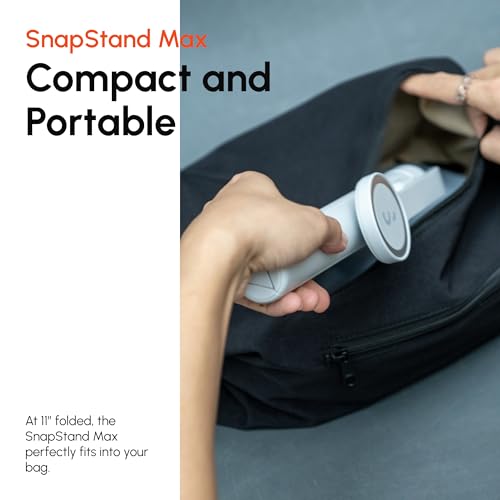 ShiftCam SnapStand Max – Magnetic Selfie Stick & Tripod – Compact, Foldable & Extendable with Tilt Head and Magnetic Bluetooth Remote (Stone, SnapStand Max) - color: Stone, size: SnapStand Max