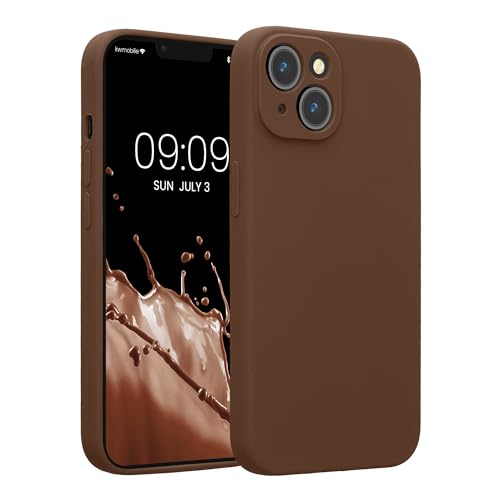 kwmobile Case Compatible with Apple iPhone 14 Case - Slim TPU Silicone Phone Cover - Soft Touch Finish - Chocolate - color: Chocolate, size: iPhone 14