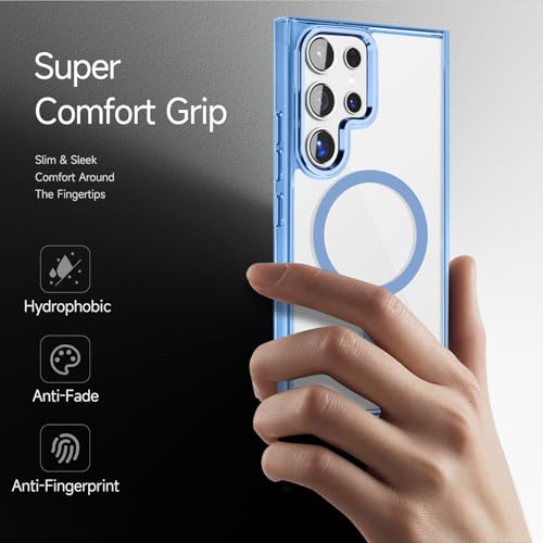 Lunivop for Samsung Galaxy s24 Ultra Case Hard [Compatible with Magsafe Wireless Charging] Yellowing Resistant Magnetic Cover Clear para S 24 Ultra 6.8 '' 5G 2024 Rugged Best Phone Cases Light Blue - color: Light Blue, size: Compatible with Samsung Galaxy
