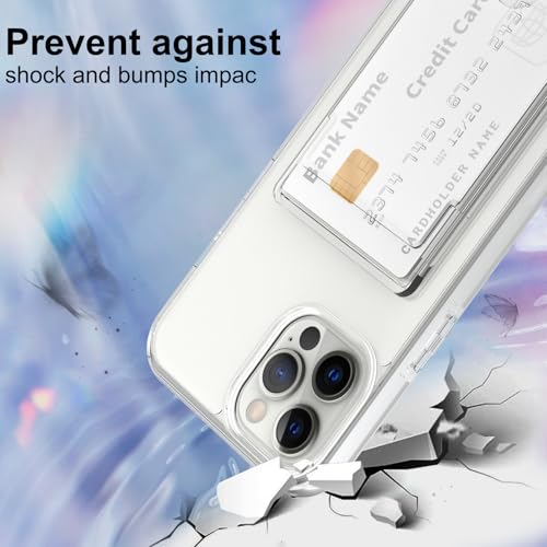 Gukalong Clear Wallet Case for iPhone 12 Pro Max with Credit Card Holder | Hard PC Heavy Duty Shockproof Protection Anti-Scratch Phone Cover Card Slot Anti-Yellowing Case for Women Men - size: for iPhone 12 Pro Max