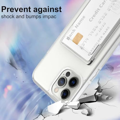 Gukalong Clear Wallet Case for iPhone 12 Pro Max with Credit Card Holder | Hard PC Heavy Duty Shockproof Protection Anti-Scratch Phone Cover Card Slot Anti-Yellowing Case for Women Men - size: for iPhone 12 Pro Max