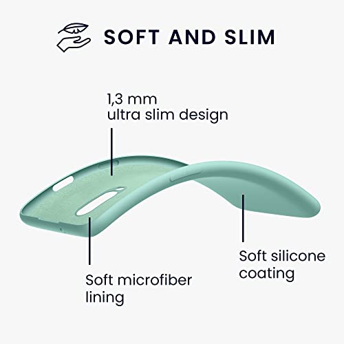 kwmobile Case Compatible with OnePlus 6T Case - Slim Protective TPU Silicone Phone Cover - Mint Matte - color: mint matte