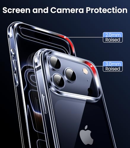Mkeke Compatible with iPhone 17 Pro Case Clear [Not-Yellowing] [Military-Grade Drop Protection] Shockproof Protective Phone Bumper 6.3 inch 2025 - size: for iPhone 17 pro 6.3"