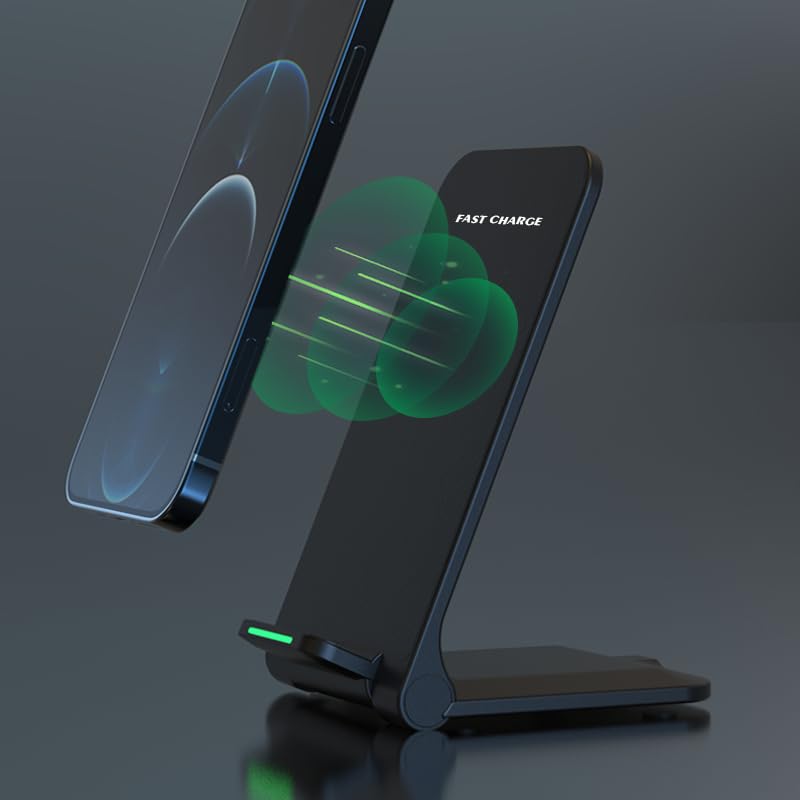 15W Wireless Charger Dual Coil Foldable Mobile Phone Fast Charging Stand Pad for iPhone 17 16 15 14 13 12 11 Xr X Pro Max Samsung S21 S20 S8 9 Huawei Xiaomi LG (White NO Cable) - color: White NO Cable