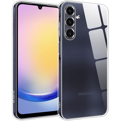 TENOC Phone Case for Samsung Galaxy A25 5G, Clear Case Shockproof Protective Bumper Slim Cover - color: Clear, size: A25