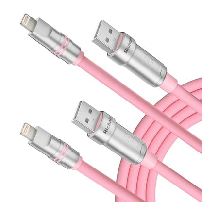 Hichain Lightning Cable for iPhone Charging Cable Pink 2 Pack 4FT - color: Pink, size: 2 Pack / 4 FT