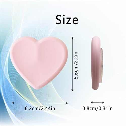 2PCS Heart-Shaped Silicone Mobile Phone Grip Stand,Vilbocr Collapsible Cellphone Finger Grip Holder for Smartphone Tablet Cell Phone Accessory (White) - color: White