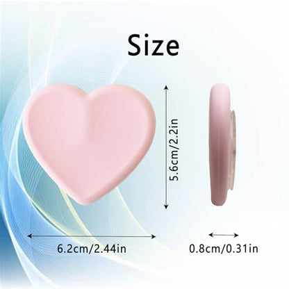 2PCS Heart-Shaped Silicone Mobile Phone Grip Stand,Vilbocr Collapsible Cellphone Finger Grip Holder for Smartphone Tablet Cell Phone Accessory (White) - color: White