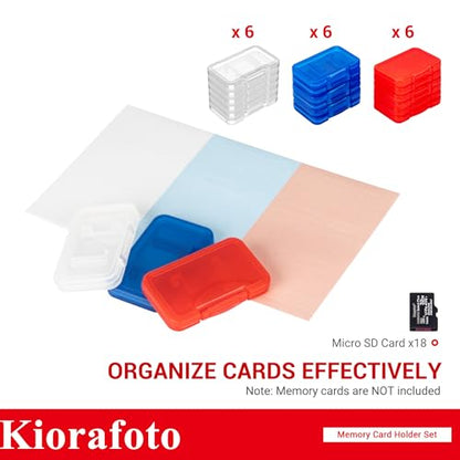 18PCS Multi-Color Clear Plastic MicroSD Card Holder Case for 18 TF Cards - color: for 18 Micro SD（Clear）