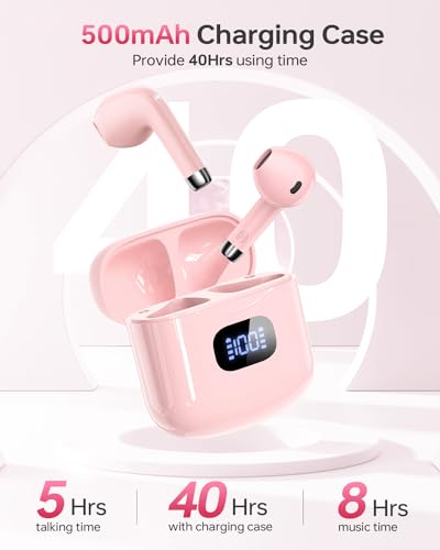 KTGEE Wireless Earbuds Bluetooth 5.3 Ear Buds Headphones, 40Hrs Playback - color: Z-Pink