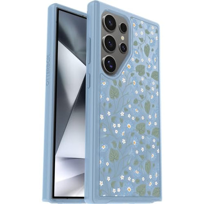OtterBox Samsung Galaxy S24 Ultra Symmetry Series Clear Case - Dawn Floral (Blue), Ultra-Sleek, Wireless Charging Compatible, Raised Edges Protect Camera & Screen - color: Blue, style: Samsung Galaxy S24 Ultra
