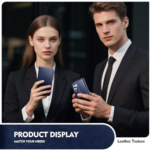 Compatible with Samsung Galaxy S25 Case Wallet with Card Holder [4 Card Slots] Kickstand [RFID Blocking] PU Leather Phone Case Flip Folio Protective Cover TPU Shockproof,Blue - color: Blue, size: Samsung Galaxy S25 5G