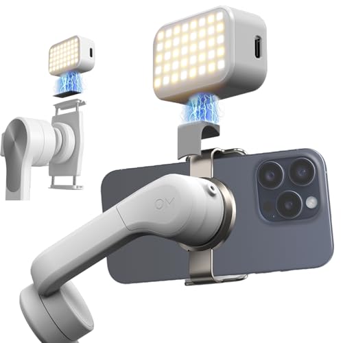 Fotorgear Universal Magnetic Selfie Light for All Smartphones & Gimbals, Slim LED Vlog Fill Light with 3 Color modes, Compatible with iPhone DJI, Insta360