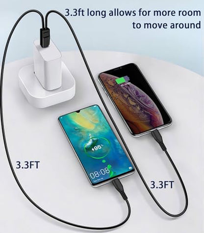 3.3FT Multi Type C Splitter Cable,2 in 1 Multi Charging Cable,Black - size: 3.3FT, style: Lightning + Type-C