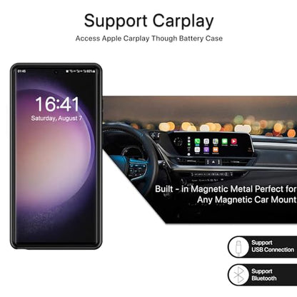 Battery Case for Galaxy S22 Ultra/S23 Ultra, 12000mAh High Capacity Rechargeable Portable Protective Extended Charger Compatible With 6.8inch S22 Ultra/S23 Ultra - Wireless-Black - size: Galaxy S22 Ultra/S23 Ultra
