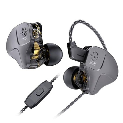 H HIFIHEAR CCZ DC03 IEM Earphones Gaming Earbuds, Gun, with Mic - color: Gun, size: 3.5mm, with Mic
