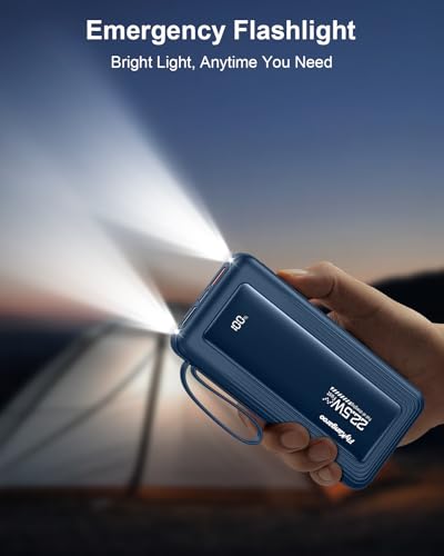 Portable Charger 10000mAh 22.5W Power Bank - color: Dark Blue, size: 10000Mah
