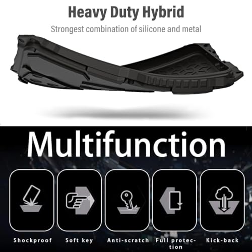 Military Grade Phone Case for iPhone 13 - Black | Armor Heavy Duty, Full Body Cover, Aluminium Bumper, Built-in Silicone Shockproof Dustproof with Screen Protector - color: (13) Black