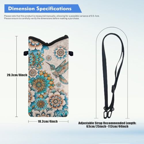 Women Men Small Crossbody Phone Bag Cellphone Wallet Purse Compatible with Most Smartphones Phone Carry Pouch for Travel, Outings, Beach, Hiking, 8 x 4 inch, Boho Flower Hummingbird - color: Boho Flower Hummingbird