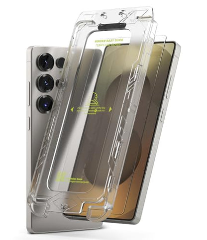 Ringke for Samsung Galaxy S25 Ultra Screen Protector [Easy Slide Pro] | 2 Pack, Easy Installation with Alignment Tool, Case Friendly Premium 9H Hardness Tempered Glass - size: Galaxy S25 Ultra
