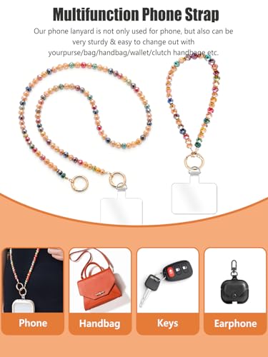2Pcs Phone Crossbody Lanyard and Wrist Strap, Universal Cell Phone Lanyard Strap with 2Tether Tab - color: G