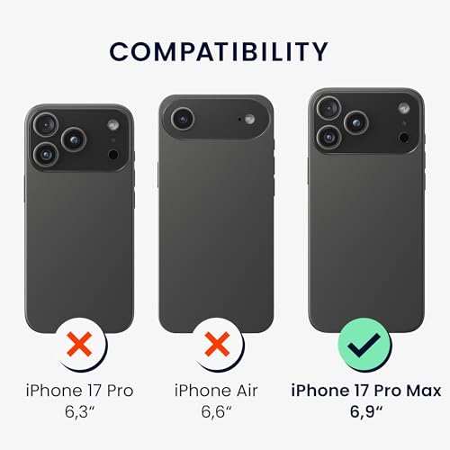 kwmobile Case Compatible with Apple iPhone 17 Pro Max Case - Slim Protective TPU Silicone Phone Cover - Black Matte