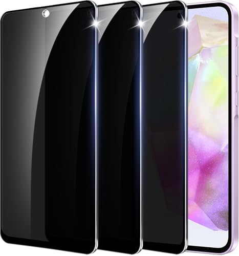 【3+1 Pack】 Designed for Samsung Galaxy A35 5G Privacy Screen Protector【9H Tempered Glass】 Anti-Spy Film Compatible for Samsung A35 5G - color: A35