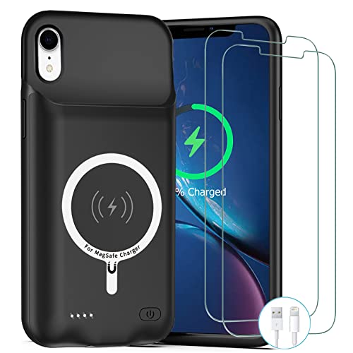 Battery Case for iPhone XR, Upgraded 10000mAh Rechargeable Portable Charging Case with Wireless Charging Compatible for iPhone XR (6.1 inch) with Carplay Extended Battery Pack Charger Case (Black) - size: iPhone XR -10000mAh