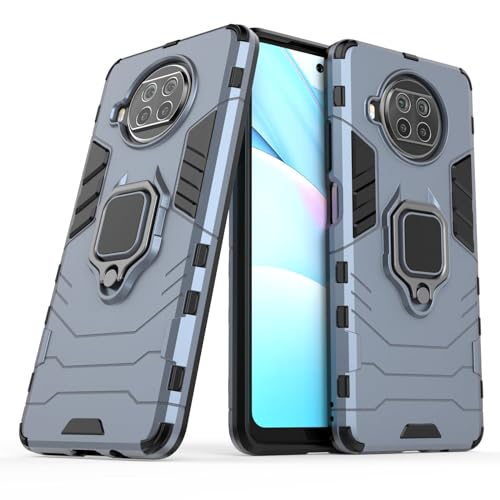Max Power Digital Magnet Case for Xiaomi Mi 10T Lite 5G Shockproof Hard Phone Cover with Grip, Metal Ring Kickstand Bumper Shell [Compatible with Magnetic Car Mount] (Navy) - color: Navy, size: Xiaomi Mi 10T Lite 5G