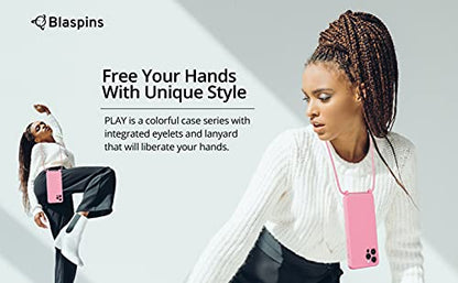Crossbody Lanyard Strap Case for iPhone 14 Pro Max, Neck Cross Body, Adjustable Holder Removable, Drop Protection Shockproof, Hands-Free Silicone Case 6.7 inch, 150 cm Strap, iP14PM - Pink - color: Pink